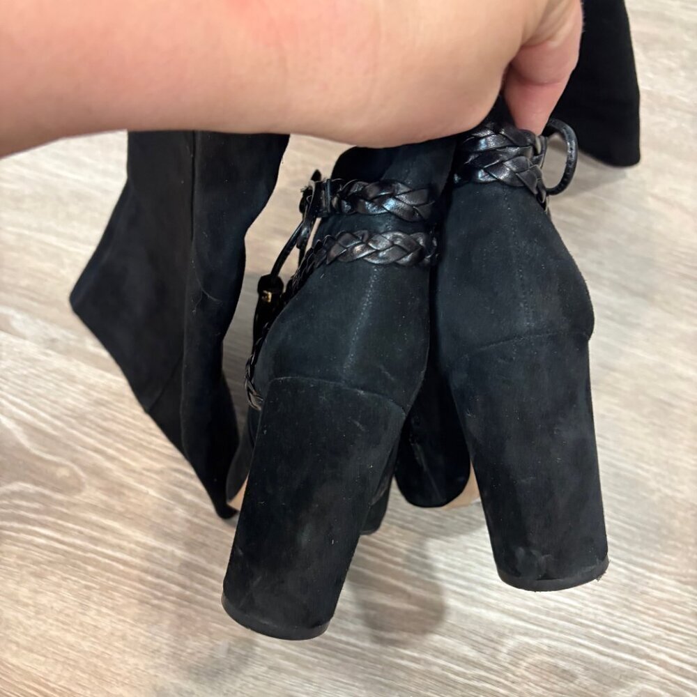 Louise et Cie Black Suede High Knee - Boots sz US 7.5 - Picture 4 of 11
